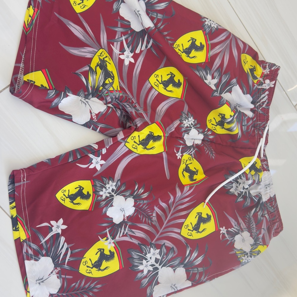 Brand new Ferrari Multicolor Patterned Fabric
